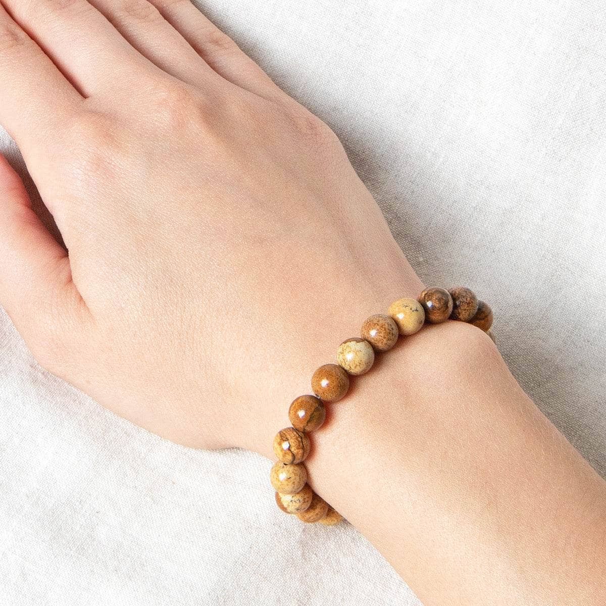 StudioSession-17377-1 Picture Jasper Energy Bracelet 8mm - Image 2