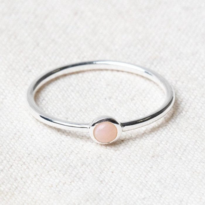 Pink Opal Silver or Gold Ring - Image 2
