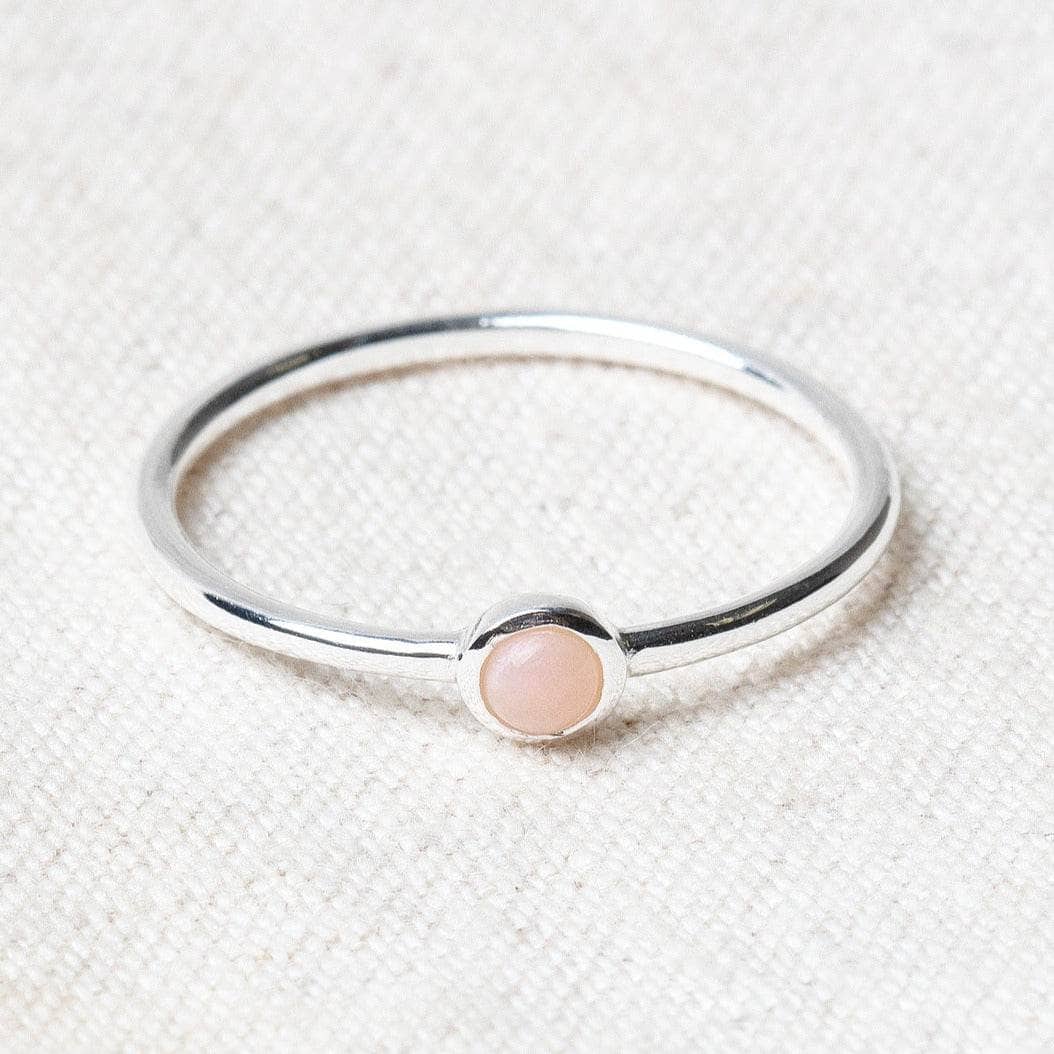 StudioSession-19195-1 Pink Opal Silver or Gold Ring - Image 2