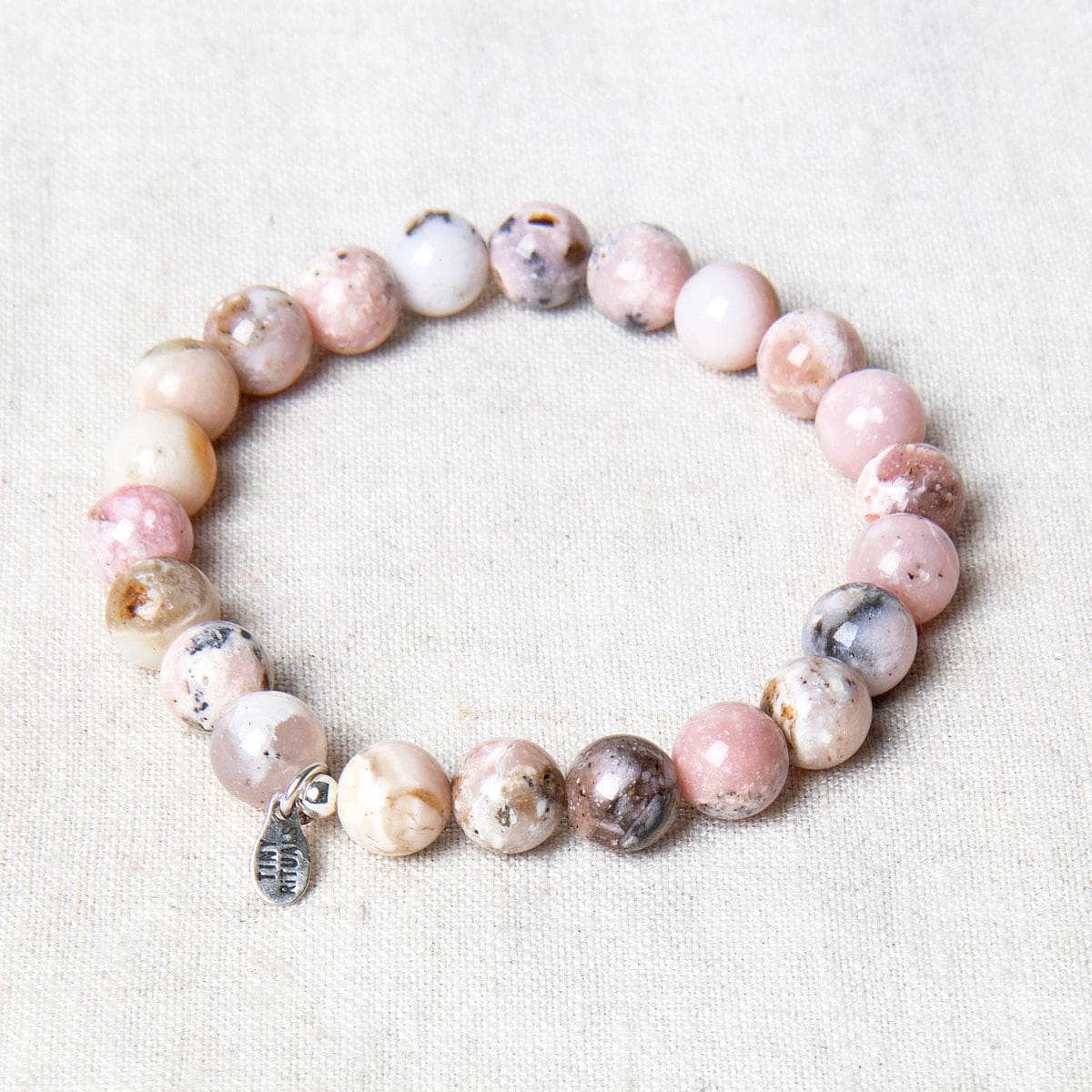 StudioSession-19942-1 Peruvian Pink Opal Energy Bracelet 8mm - Image 1