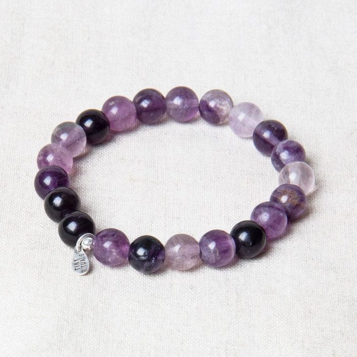 Purple Rainbow Fluorite Energy Bracelet 8mm - Image 5