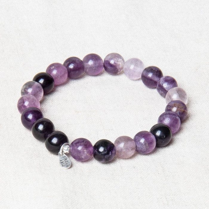 Purple Rainbow Fluorite Energy Bracelet 8mm - Image 6