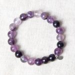 Purple Rainbow Fluorite Energy Bracelet 8mm