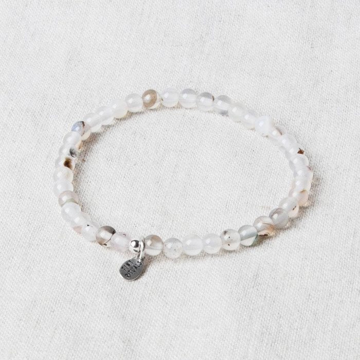 Natural Black Flower Moss Agate Energy Bracelet - Image 5