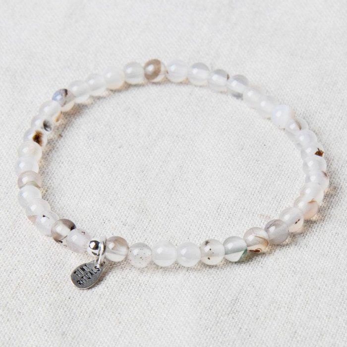 Natural Black Flower Moss Agate Energy Bracelet - Image 1