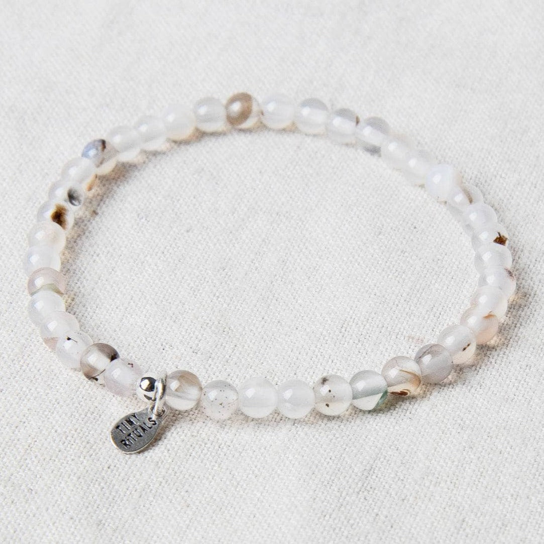 StudioSession-20439-1 Natural Black Flower Moss Agate Energy Bracelet - Image 1