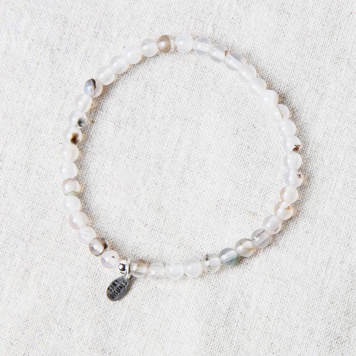 Natural Black Flower Moss Agate Energy Bracelet - Image 3