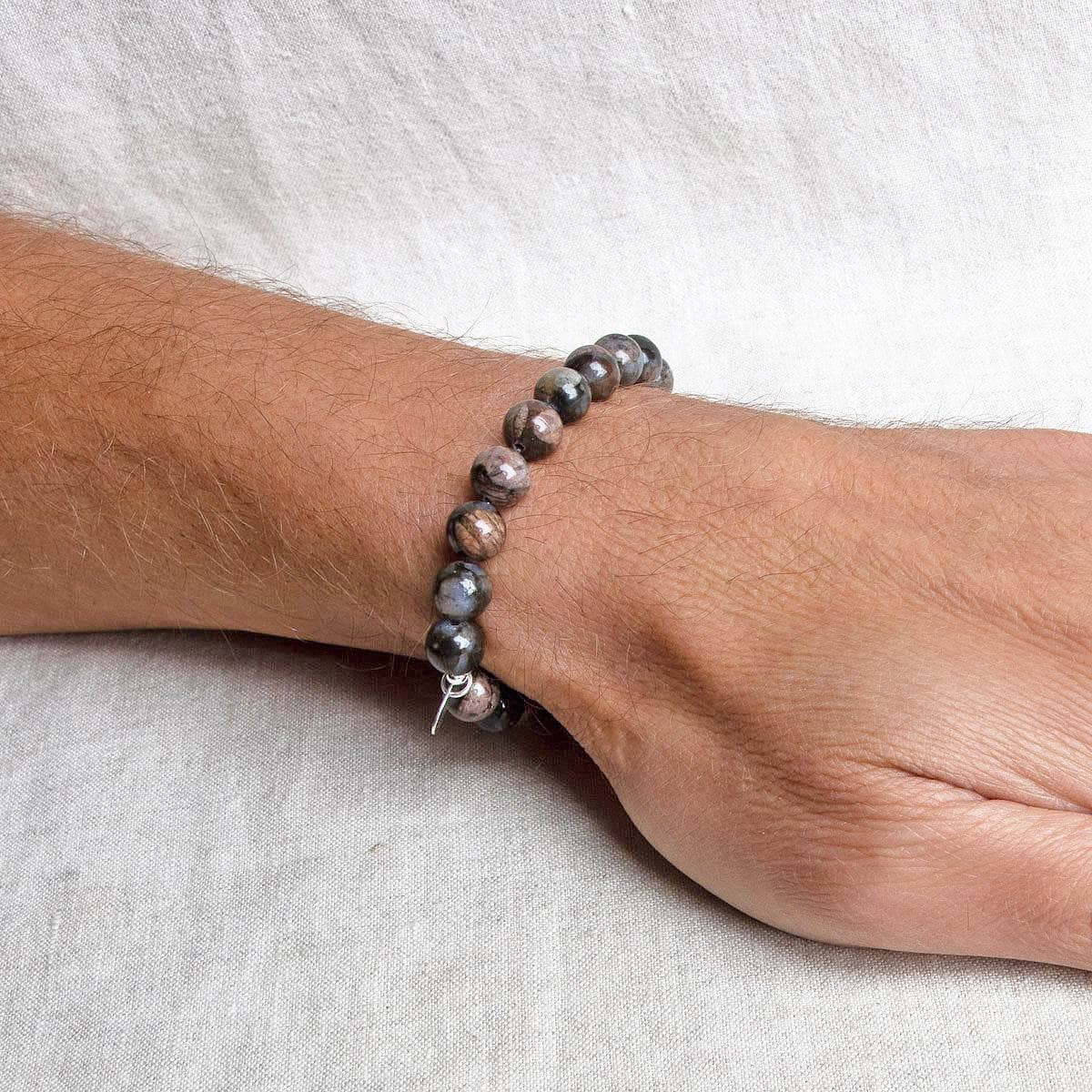StudioSession-20665-1 Blue Llanite Opal Energy Bracelet 8mm - Image 3