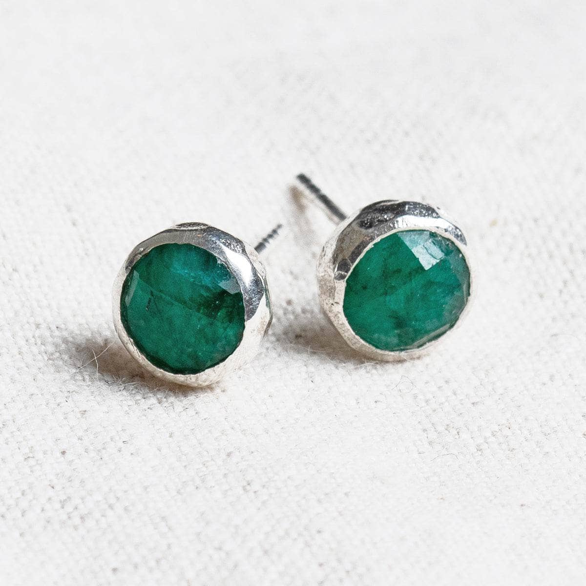 StudioSession-22712-1 Green Jade Silver or Gold Stud Earrings - Image 2