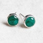 Green Jade Silver or Gold Stud Earrings - Image 3