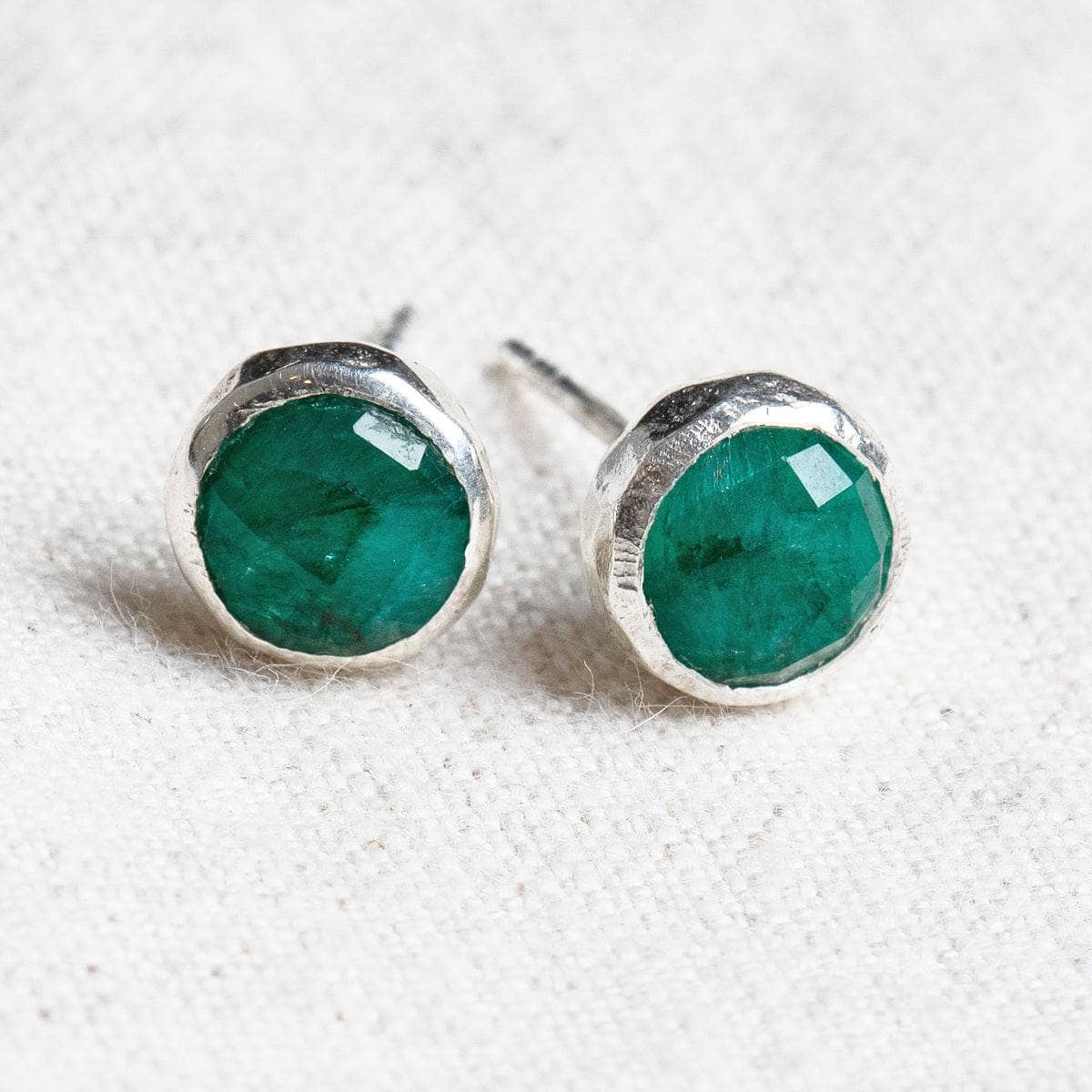 StudioSession-22714-1 Green Jade Silver or Gold Stud Earrings - Image 3