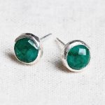 Green Jade Silver or Gold Stud Earrings - Image 4