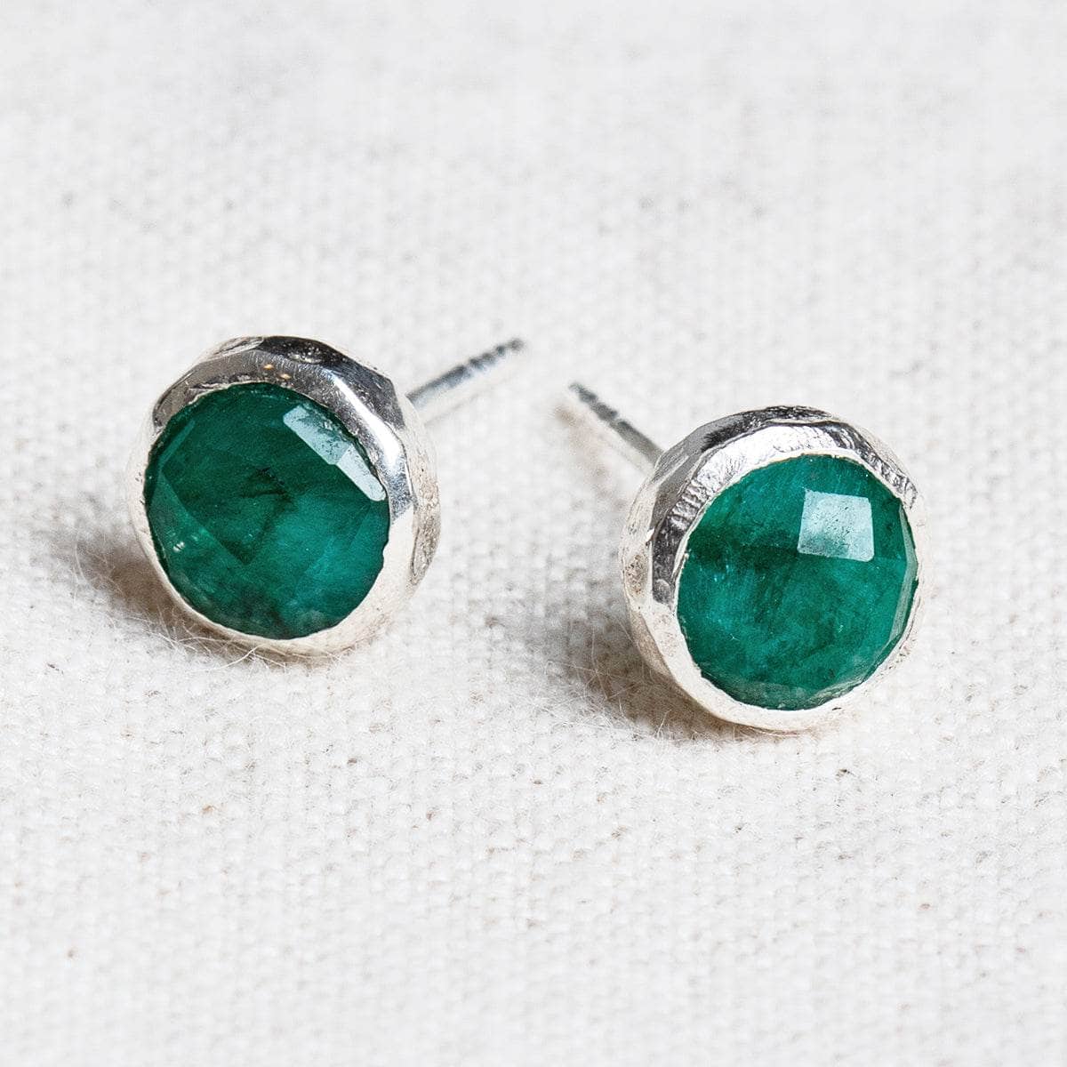 StudioSession-22716-1 Green Jade Silver or Gold Stud Earrings - Image 4