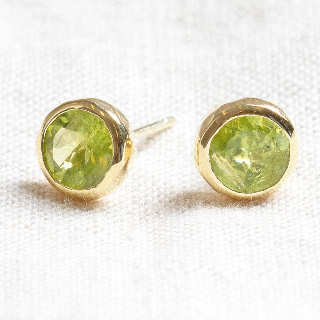 StudioSession-25226-3 Genuine Peridot Silver or Gold Stud Earrings - Image 5