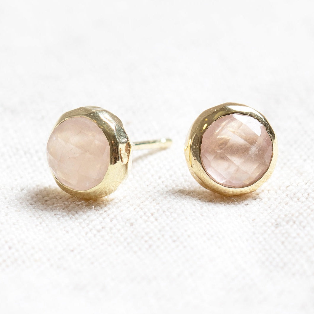 StudioSession-25235-3 Rose Quartz Silver or Gold Stud Earring - Image 6