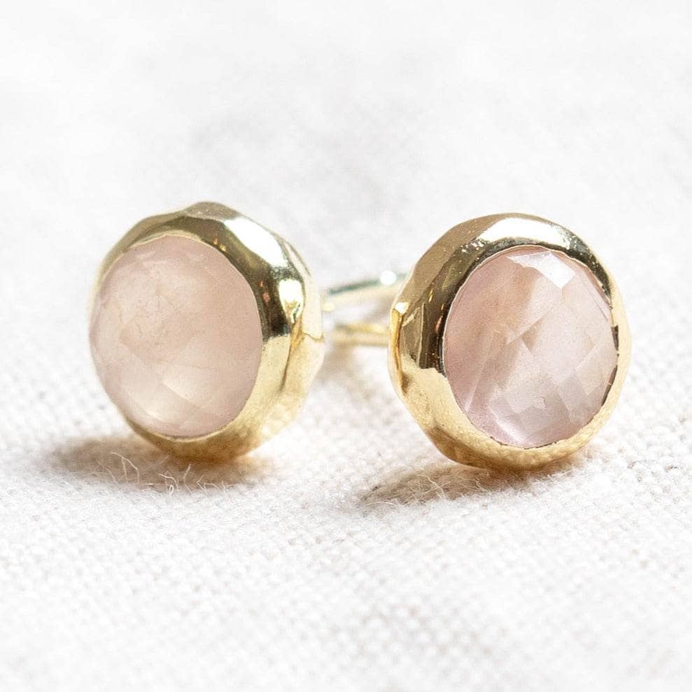StudioSession-25243-3 Rose Quartz Silver or Gold Stud Earring - Image 4