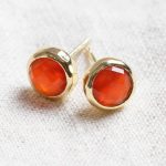 Carnelian Silver or Gold Stud Earrings - Image 7
