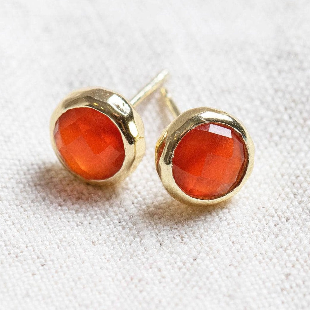 StudioSession-25256-3 Carnelian Silver or Gold Stud Earrings - Image 7