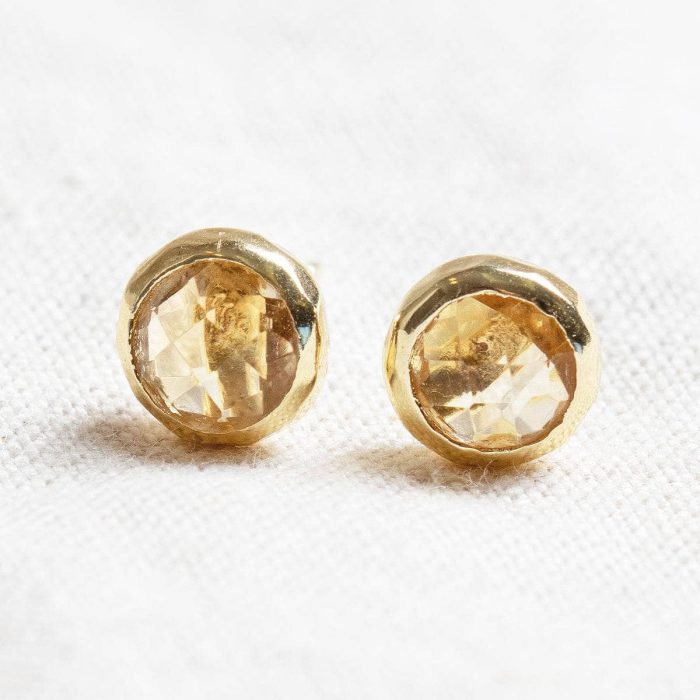 Citrine Silver or Gold Stud Earrings - Image 5