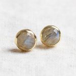 Labradorite Silver or Gold Stud Earrings - Image 7
