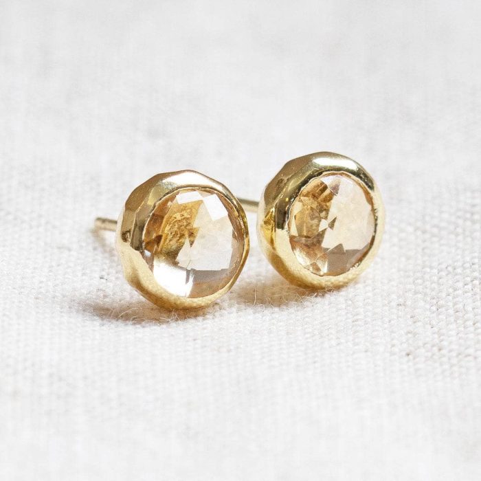 Citrine Silver or Gold Stud Earrings - Image 8