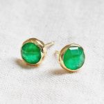 Emerald Silver or Gold Stud Earrings - Image 3