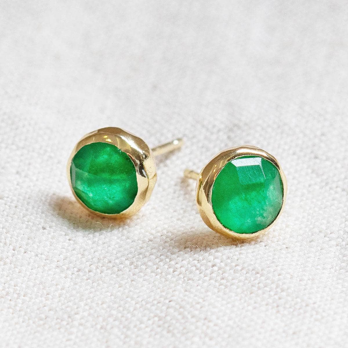 StudioSession-25297-3 Emerald Silver or Gold Stud Earrings - Image 3