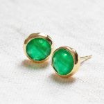 Emerald Silver or Gold Stud Earrings - Image 4