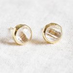 Herkimer Diamond Silver or Gold  Stud Earring - Image 4