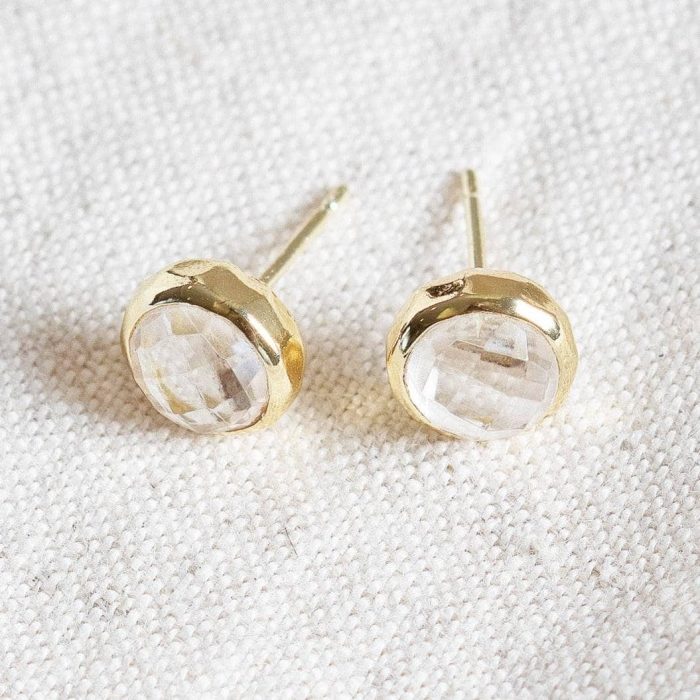 Herkimer Diamond Silver or Gold  Stud Earring - Image 5