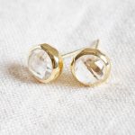 Herkimer Diamond Silver or Gold  Stud Earring - Image 3