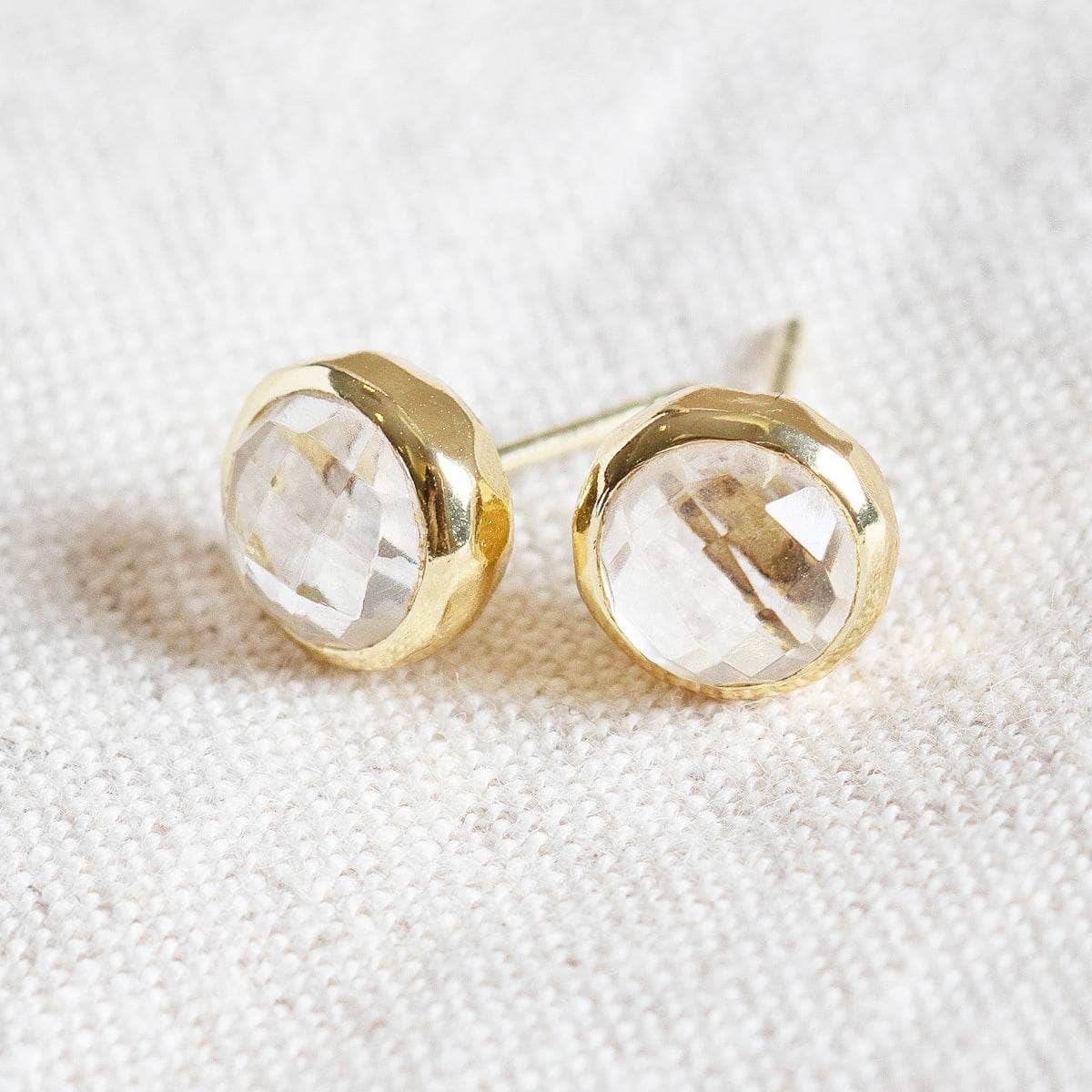 StudioSession-25350-3 Herkimer Diamond Silver or Gold  Stud Earring - Image 3