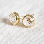 Herkimer Diamond Silver or Gold  Stud Earring - Image 6