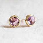 Amethyst Silver or Gold Stud Earring - Image 3