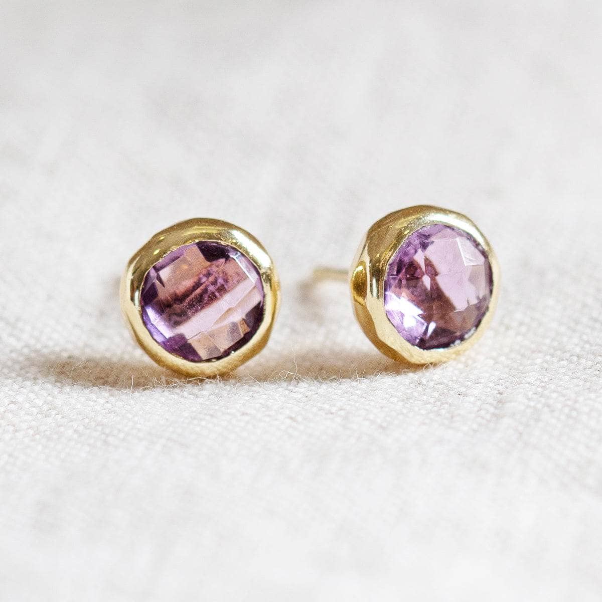 StudioSession-25366-3 Amethyst Silver or Gold Stud Earring - Image 3