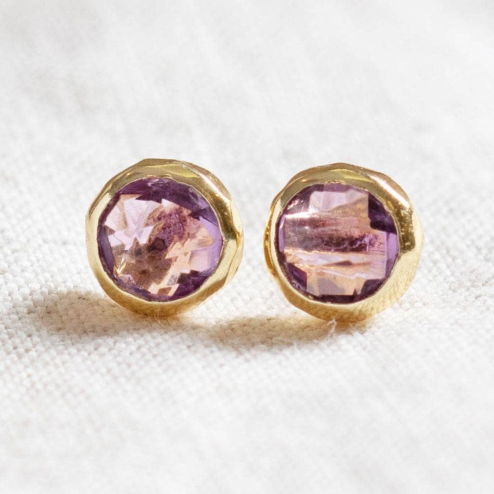 StudioSession-25373-3 Amethyst Silver or Gold Stud Earring - Image 2