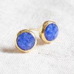 Blue Sapphire Silver or Gold Stud Earrings - Image 7