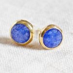 Blue Sapphire Silver or Gold Stud Earrings - Image 5