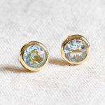 Blue Topaz Silver or Gold Stud Earrings - Image 6