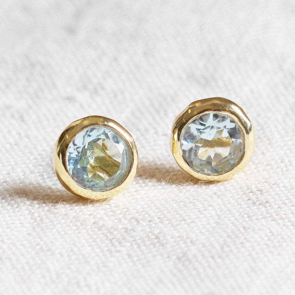 StudioSession-25434-3 Blue Topaz Silver or Gold Stud Earrings - Image 6