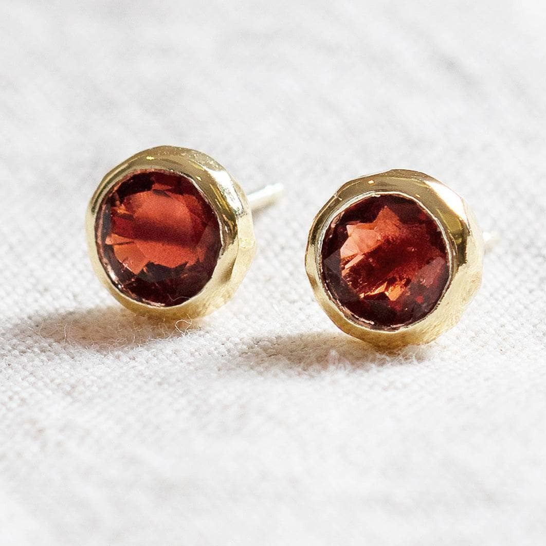 StudioSession-25453-3 Garnet Silver or Gold Stud Earrings - Image 4