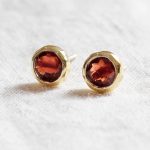 Garnet Silver or Gold Stud Earrings - Image 6