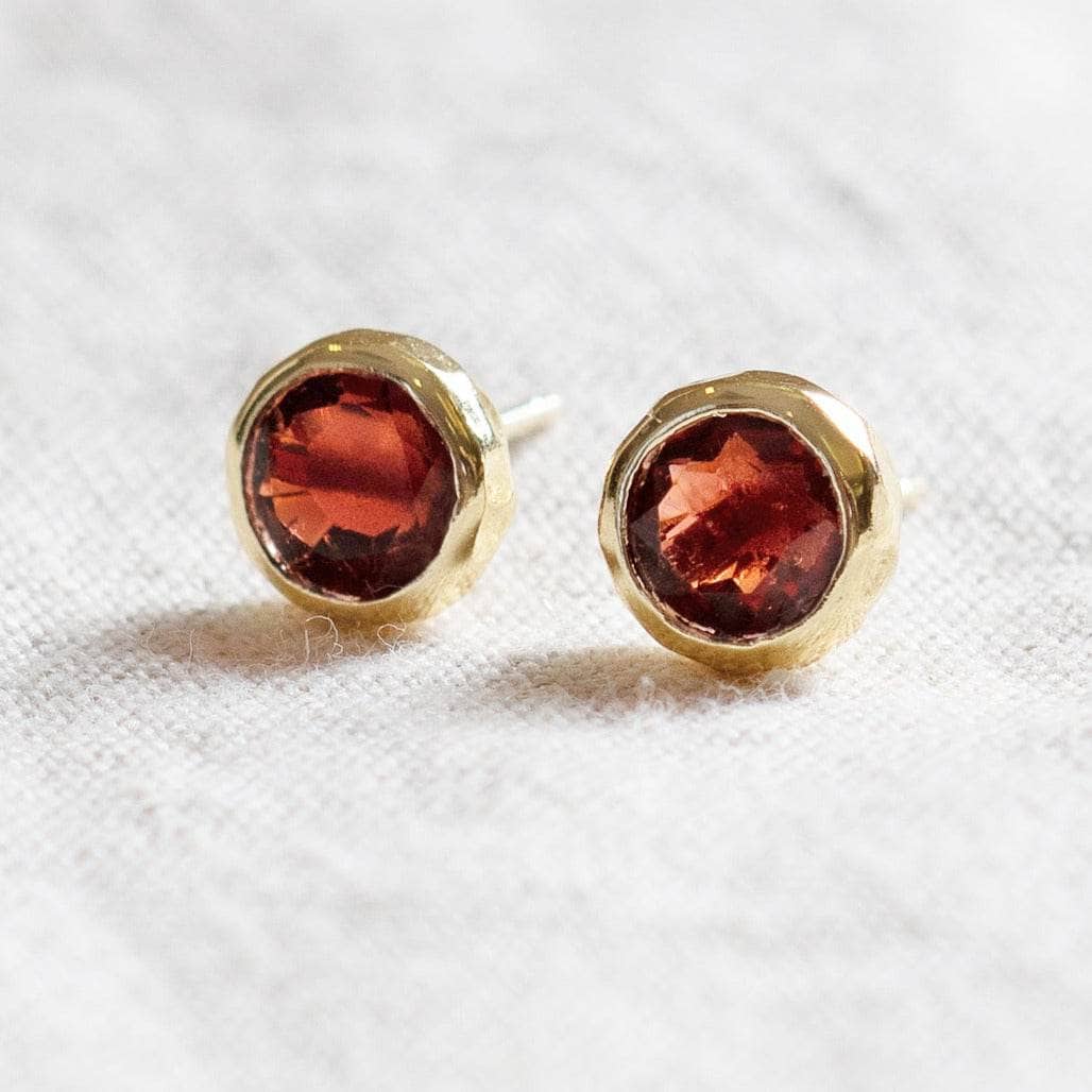 StudioSession-25454-3 Garnet Silver or Gold Stud Earrings - Image 6