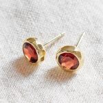 Garnet Silver or Gold Stud Earrings - Image 7