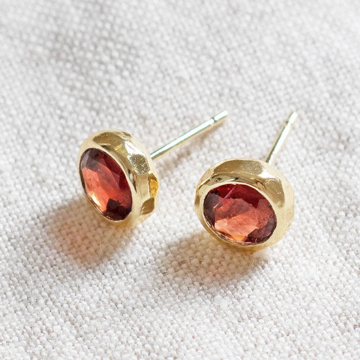 StudioSession-25465-3 Garnet Silver or Gold Stud Earrings - Image 7