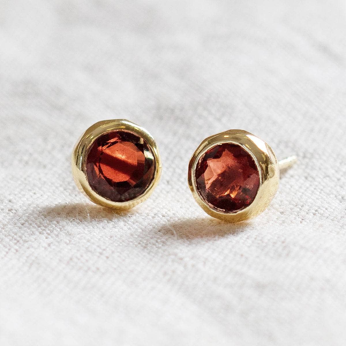 StudioSession-25468-3 Garnet Silver or Gold Stud Earrings - Image 8