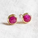 Ruby Silver or Gold Stud Earrings - Image 6