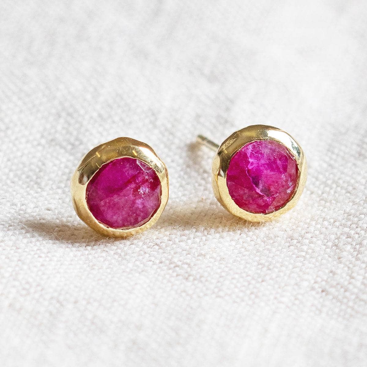 StudioSession-25489-3 Ruby Silver or Gold Stud Earrings - Image 6