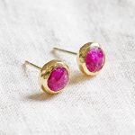 Ruby Silver or Gold Stud Earrings - Image 9