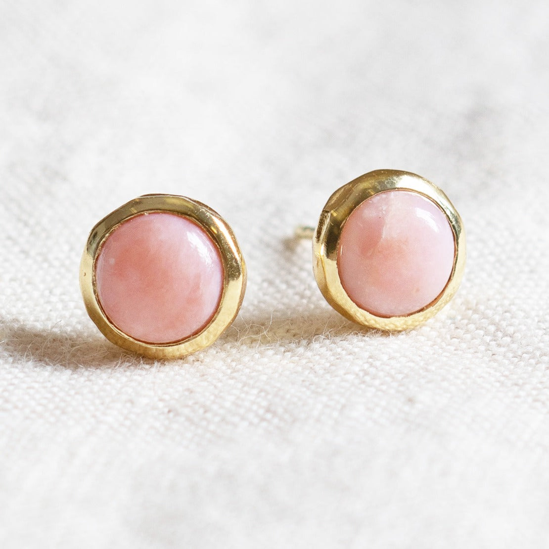 StudioSession-25504-3 Pink Opal Silver or Gold Stud Earrings - Image 5